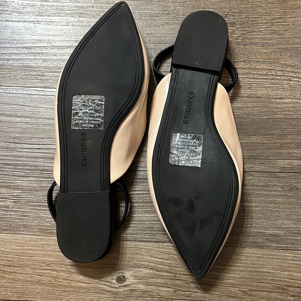 Express Slip On Pointed Toe Flats With Elastic Ba… - image 3